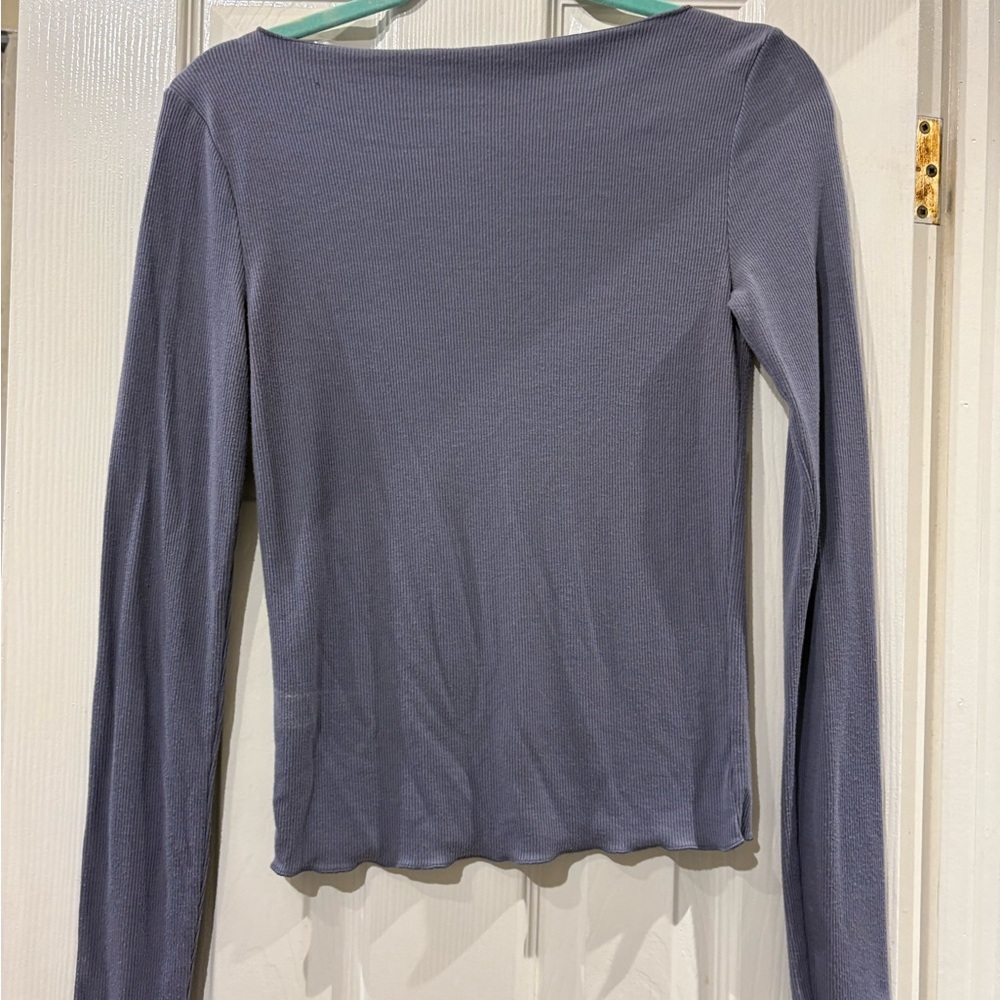 Abercrombie & Fitch Slate Grey/Blue A&F Essentials Long Sleeve Top